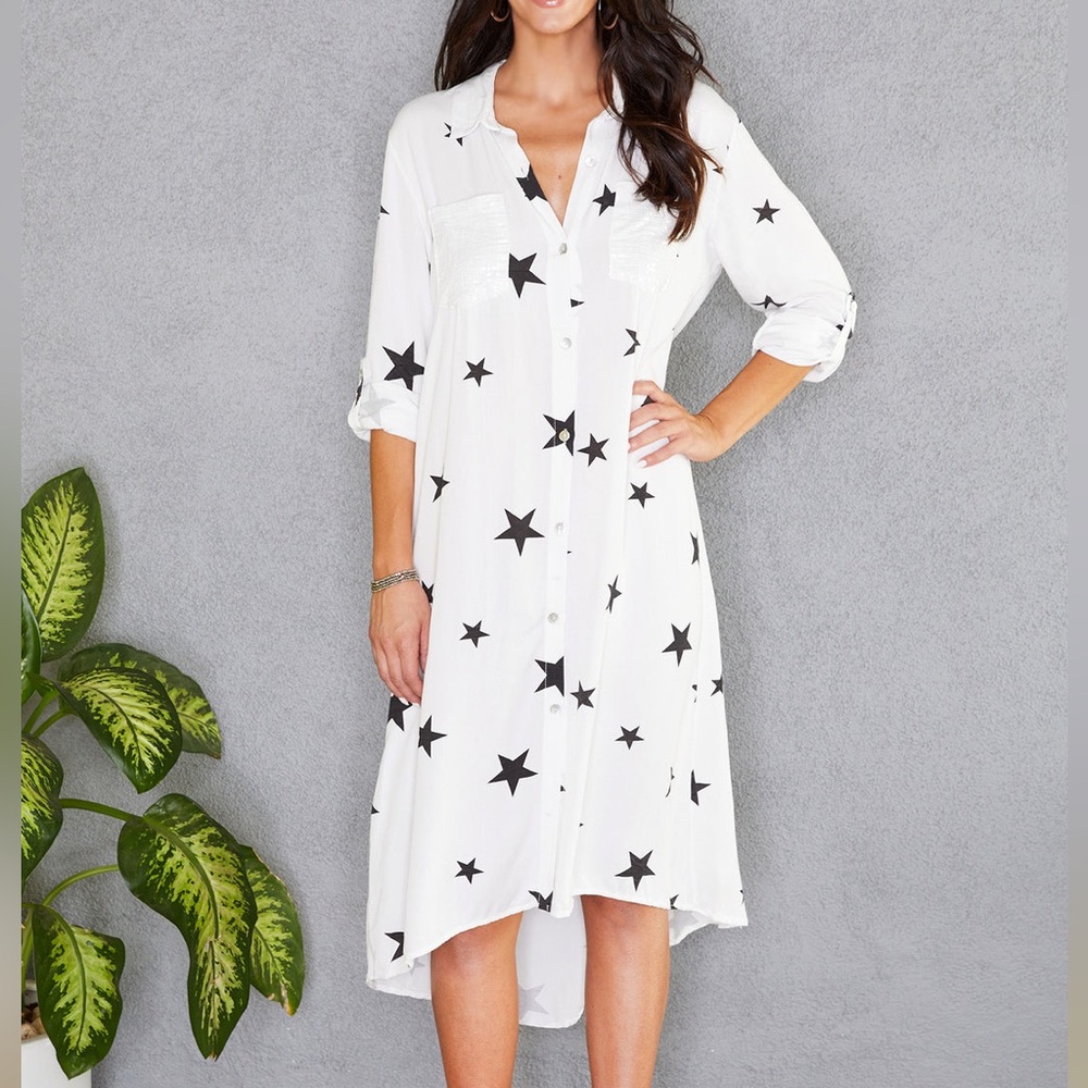 Venti6 The All Over Star High Low Dress S